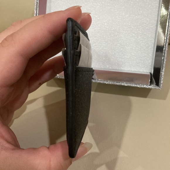 NWT Kate Spade Black Sparkle Glitter Tinsel Boxed Small Card Holder Wallet - Picture 11 of 15